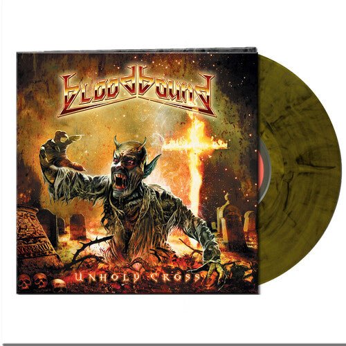 BLOODBOUND - UNHOLY CROSS - YELLOW/BLACK MARBLED Vinyl LP