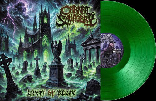 CARNAL SAVAGERY - CRYPT OF DECAY - CEMETERY GREEN Vinyl LP