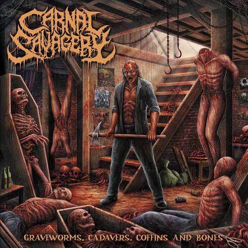 CARNAL SAVAGERY - GRAVEWORMS CADAVERS COFFINS & BONES Vinyl LP