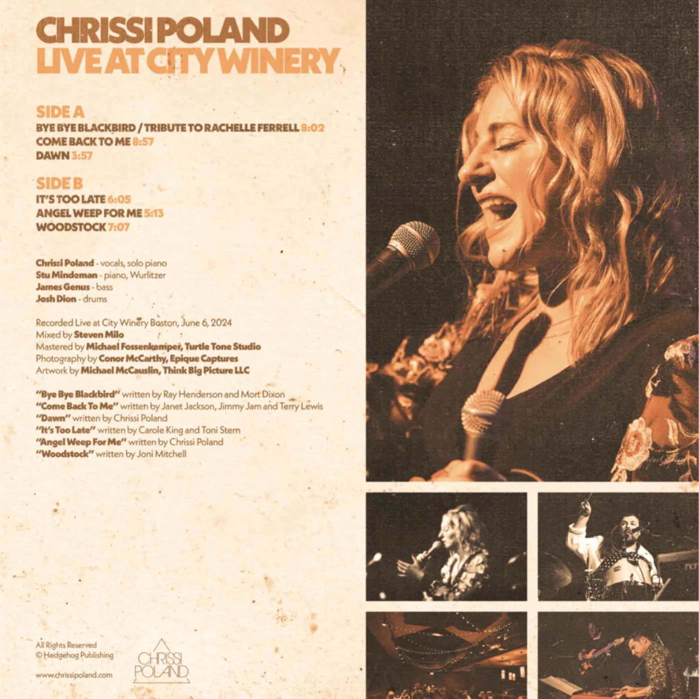 Chrissi Poland - Live From City Winery Boston Autographed Vinyl LP - Image 2