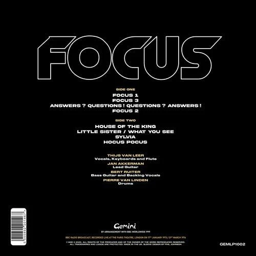 FOCUS - 73:LIVE IN LONDON White Vinyl LP - Image 3