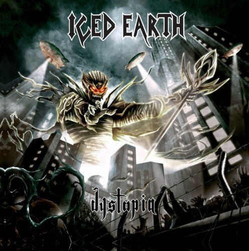 ICED EARTH - DYSTOPIA Black & Red Marbled Vinyl LP - Image 2