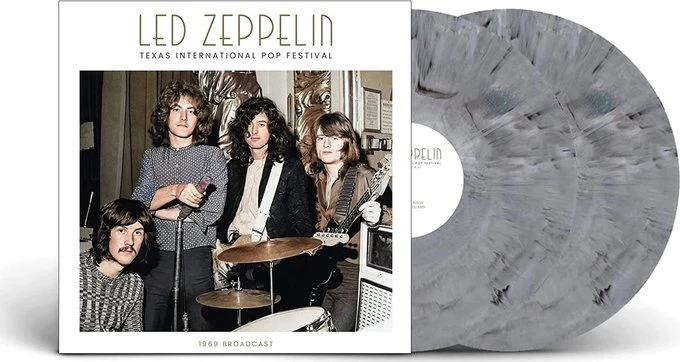LED ZEPPELIN - TEXAS INTERNATIONAL POP FESTIVAL 1969 BROADCAST GREY/BLACK SPLATTER Vinyl LP