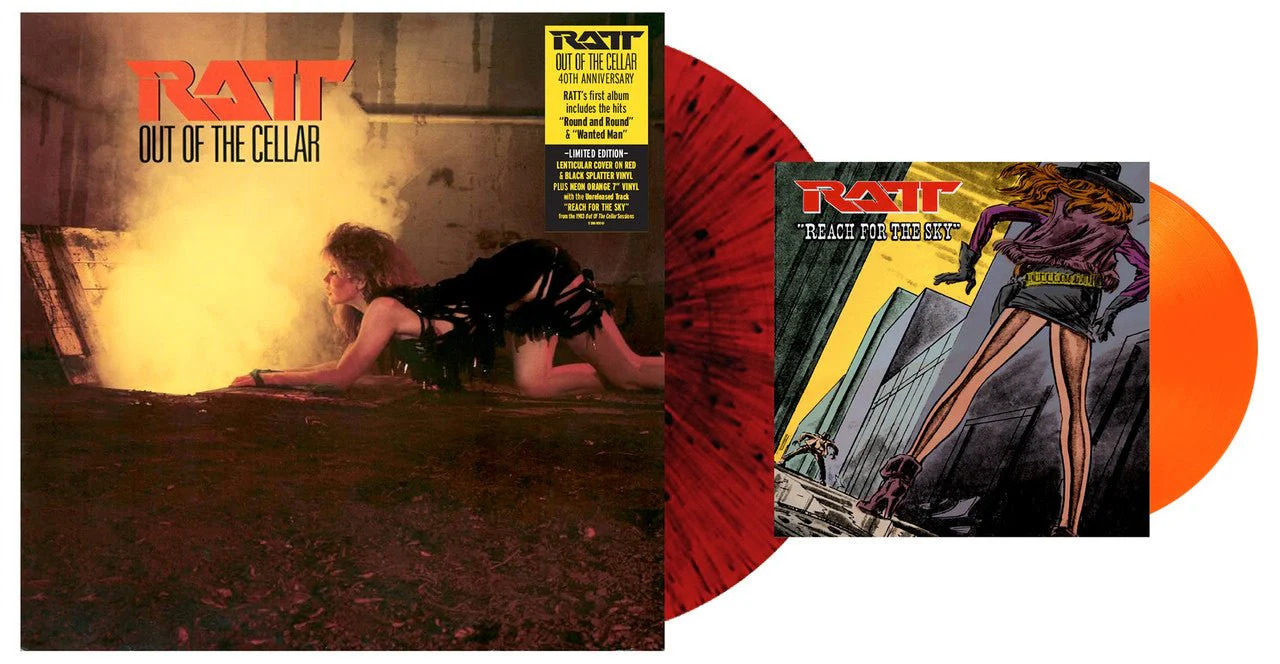 RATT - OUT OF THE CELLAR (40TH ANNIVERSARY) Red/Black Splatter Vinyl LP