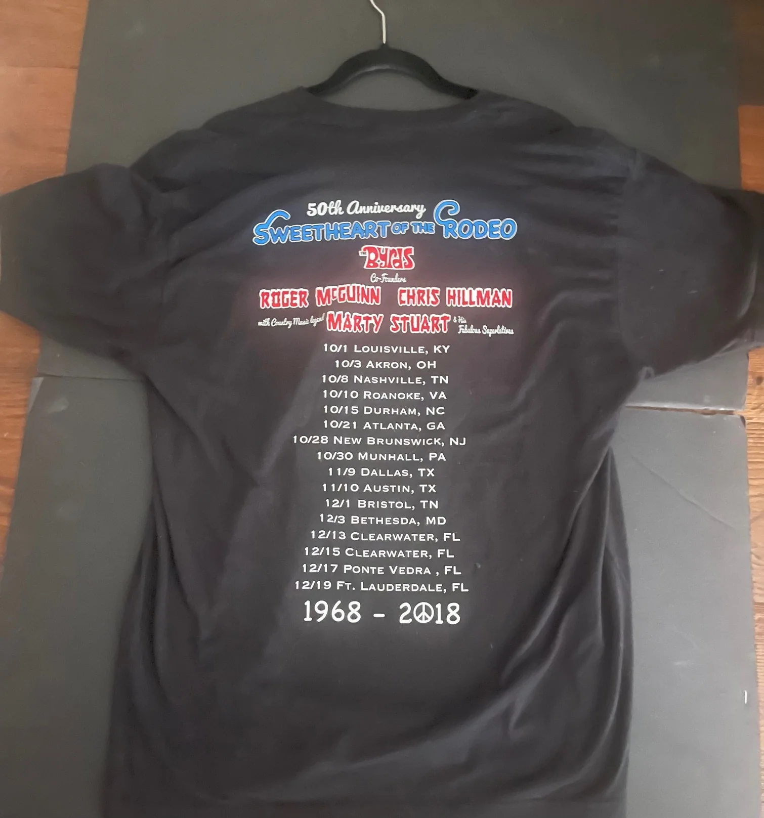Roger McGuinn, Chris Hillman & Marty Stuart - Sweetheart Of The Rodeo 50th Anniversary - Live Deluxe Gold Vinyl, Autographed, Tour T-Shirt Limited Edition Vinyl LP - Image 6