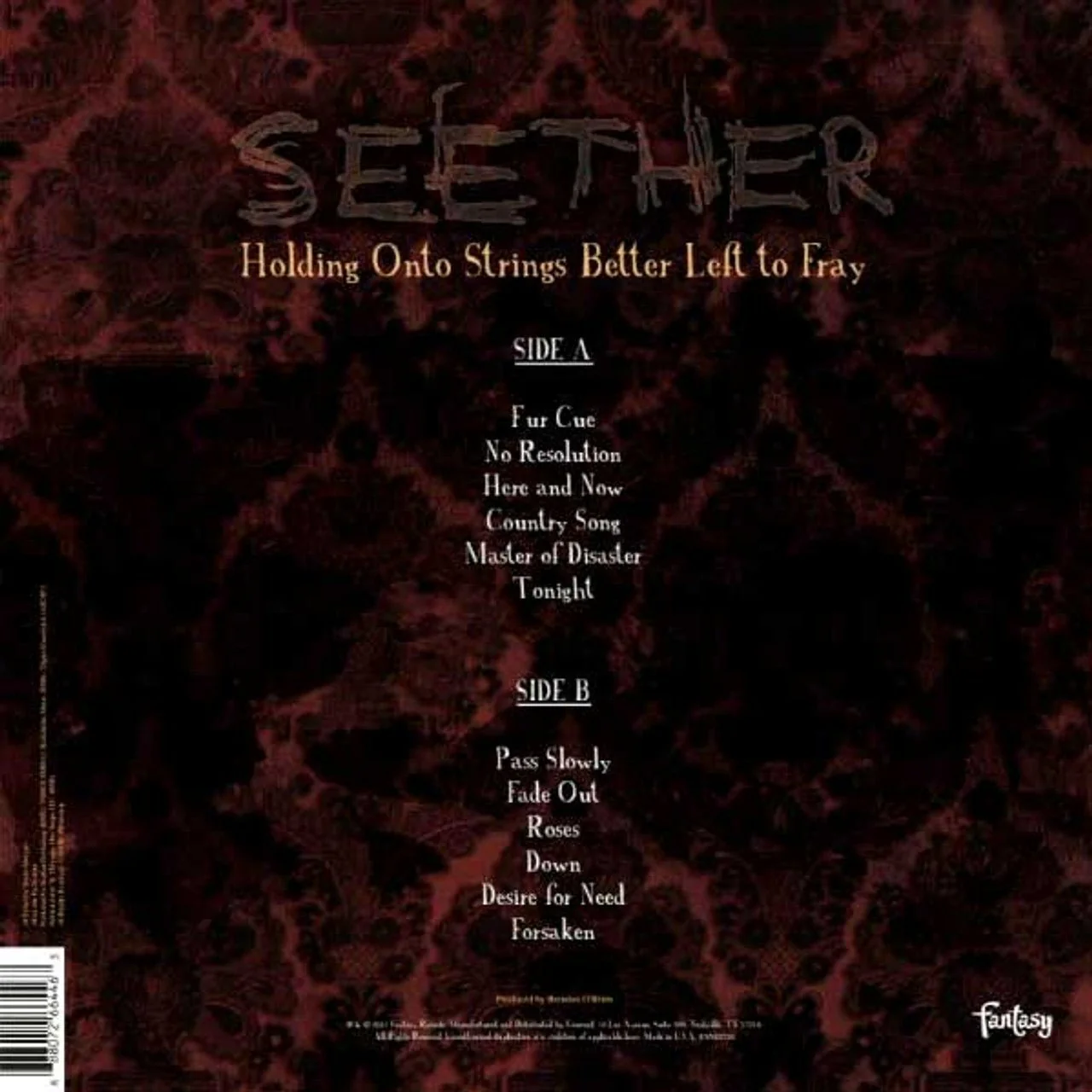 SEETHER - HOLDING ONTO STRINGS BETTER LEFT TO FRAY Vinyl LP - Image 2