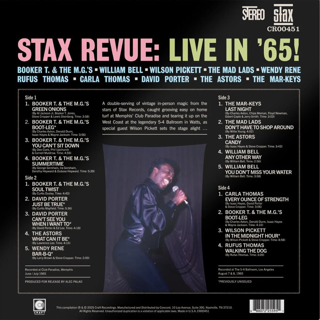 STAX REVUE: LIVE IN '65 / VARIOUS Vinyl LP - Image 3