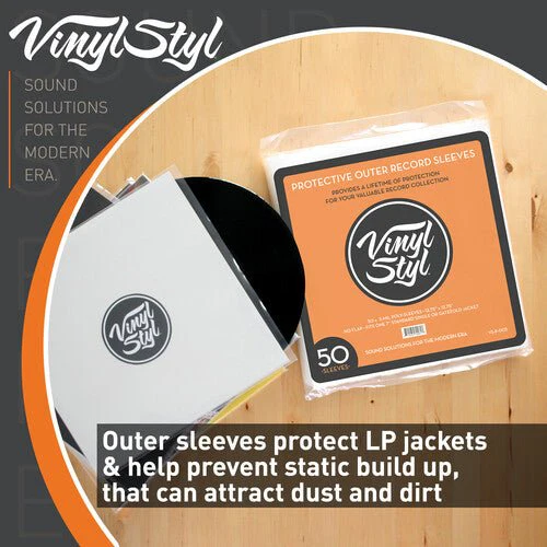 Vinyl Styl® 12 Inch Outer Record Sleeves - Open Top - 50 Count (Clear) - Image 3